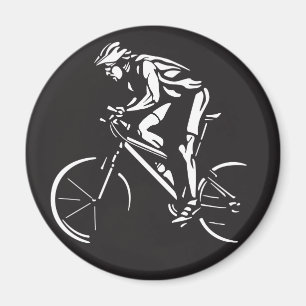 Imã silhueta inversa de ciclista