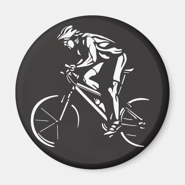 Imã silhueta inversa de ciclista (Frente)