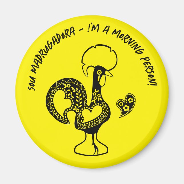 Imã Silhueta Moderna do Riser Antecipado do Galo Portu (Frente)