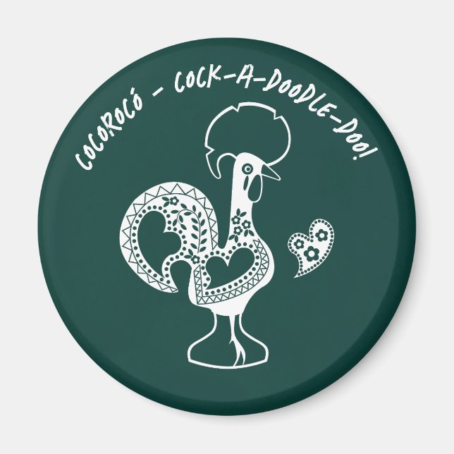 Imã Silhueta Moderna do Riser Antecipado do Galo Portu (Frente)