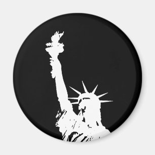 Imã Silhueta preta & branca da estátua da liberdade d