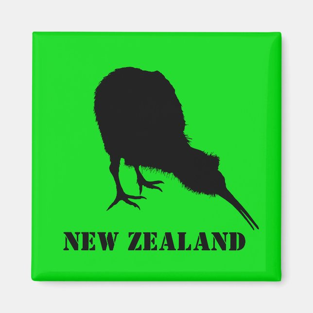 Imã Sillhouette Bird da Nova Zelândia e Kiwi / Aotearo (Frente)