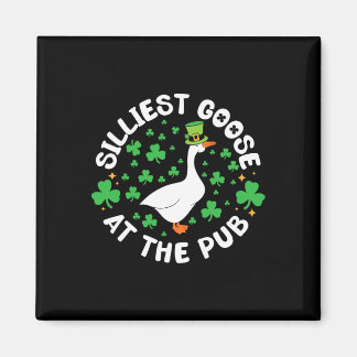 Imã Silliest Goose At The Pub Funny Shamrock St Patric