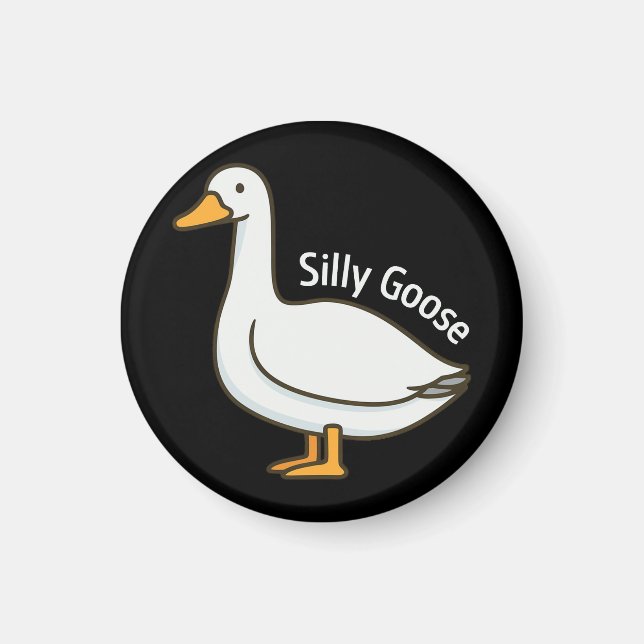 Imã Silly Goose Funny Cartoon Goose (Frente)