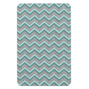 Ímã Silver Foil e Teal ZigZag