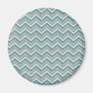 Imã Silver Foil e Teal ZigZag