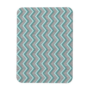 Ímã Silver Foil e Teal ZigZag