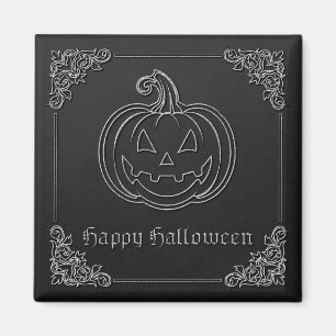 Imã Silver Jack O' Lanterna Halloween