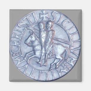 Imã Silver Medieval Seal dos Cavaleiros Templários