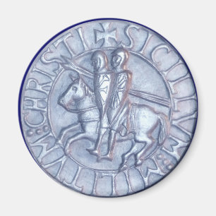 Imã Silver Medieval Seal dos Cavaleiros Templários