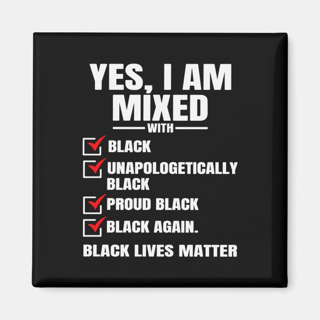 Imã Sim, eu sou um Vinheta Preto para Vidas Mistas (Frente)