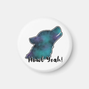 Imã Sim! Galáxia Espacial Wolf Silhouette Head