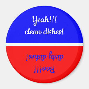 Imã Sim Limpo/Boo Vermelho Sujo/Branco/Azul Lava-máqui