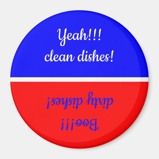 Imã Sim Limpo/Boo Vermelho Sujo/Branco/Azul Lava-máqui (Frente)