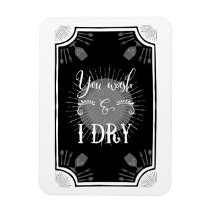 Ímã Símbolo Antiquado de Cozinha - Você lava e eu seco