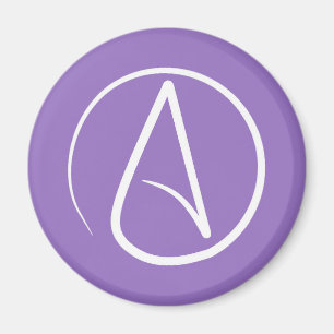 Imã Símbolo ateu: branco em roxo