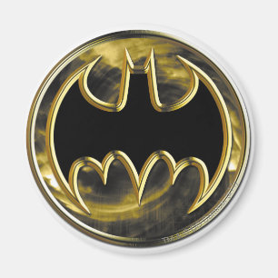 Imã Símbolo Batman   Logotipo Dourado
