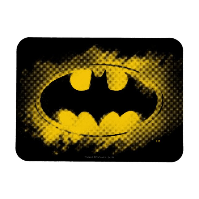 Ímã Símbolo Batman | Logotipo preto e amarelo (Horizontal)