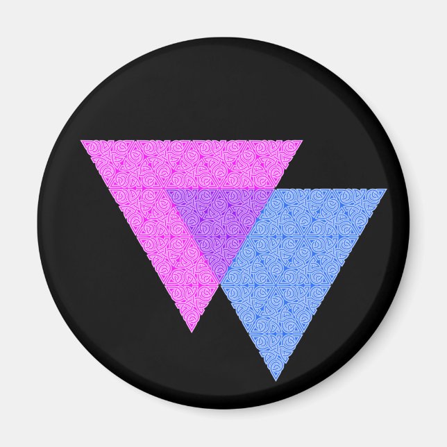 Imã Símbolo Bi Knot Round Black Magnet (Frente)