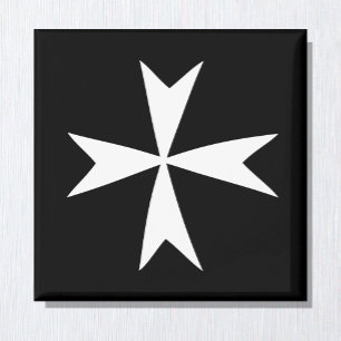 Imã Símbolo branco da Cruz Maltesa e Malta/knight BL