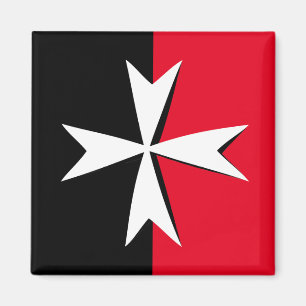 Imã Símbolo branco de moda da bandeira maltesa Cross