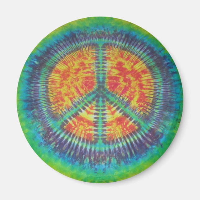 Imã Símbolo Clássico de Paz Tie Dye Magnets (Frente)