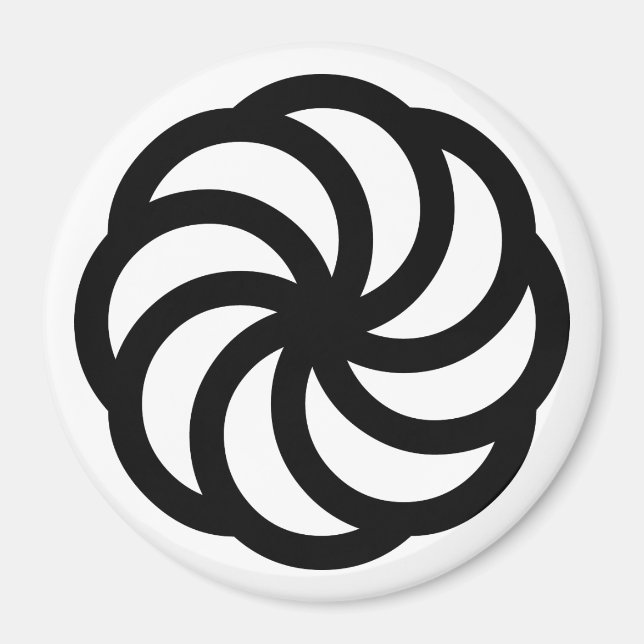 Imã Símbolo da Eternidade Armênia Preto em Branco (Frente)