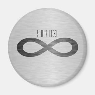 Imã Símbolo da infinidade na textura do metal do fals