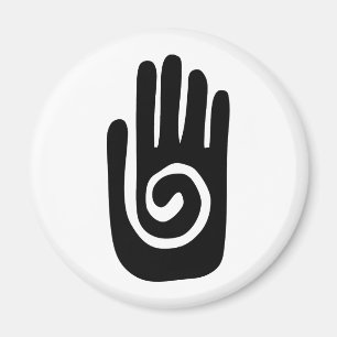 Imã Símbolo da mão Hopi cura espiral palma nativo amer