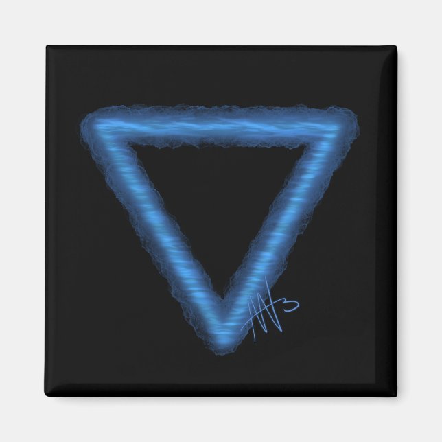 Imã Símbolo de Alquimia de Elemento de Água ondulada (Frente)