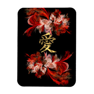 Ímã Símbolo de amor chinês em fractal vermelho