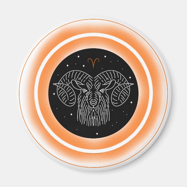 Imã Símbolo de Áries – Emblema de Astrologia Minimalis (Frente)