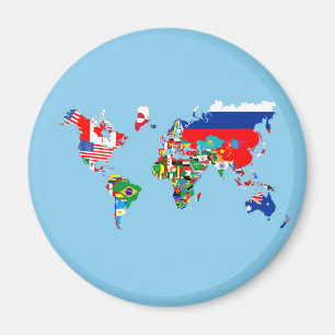 Imã símbolo de bandeira do país do mapa mundial silhue