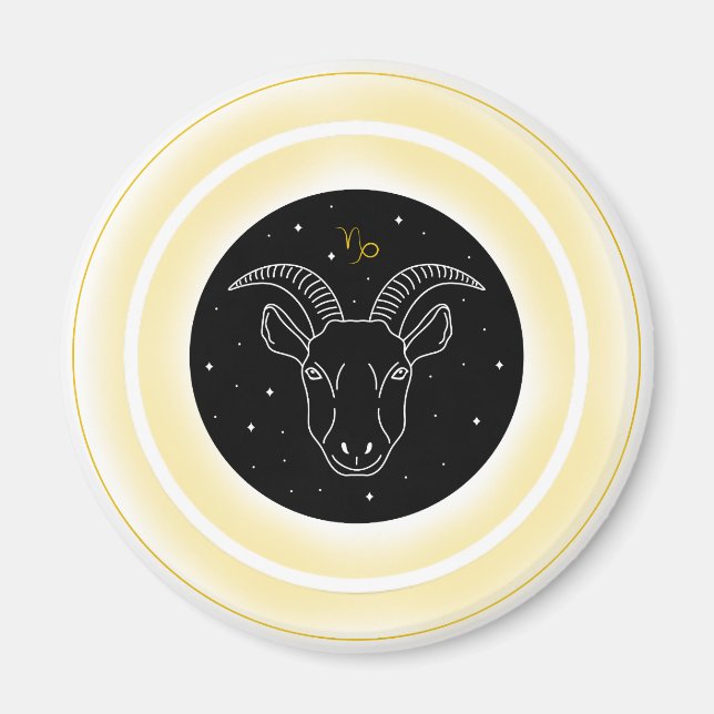 Imã Símbolo de Capricórnio – Emblema Mínimo de Astrolo (Frente)