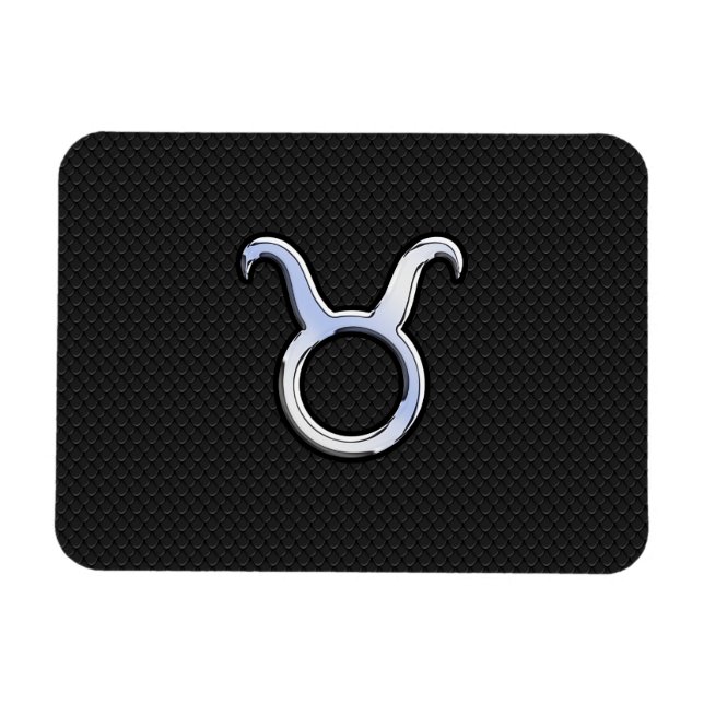 Ímã Símbolo De Cromo Silver Como Taurus Zodiac (Horizontal)