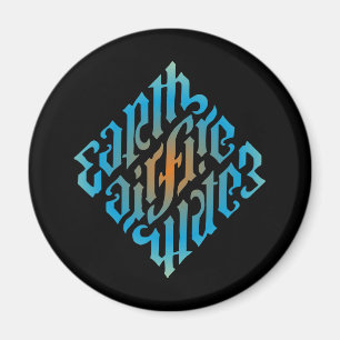 Imã Símbolo de Elementos Iluminados Azul