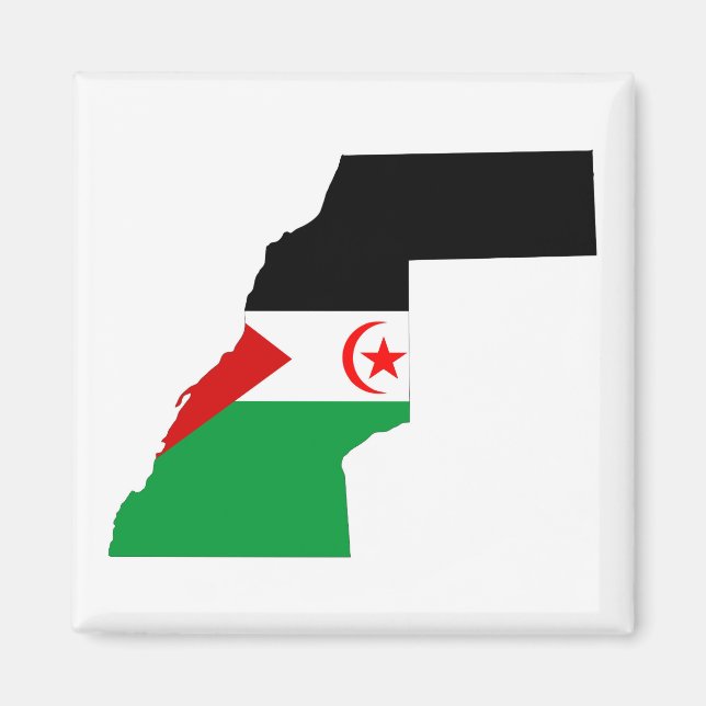 Imã símbolo de forma do mapa do país sahara ocidental (Frente)