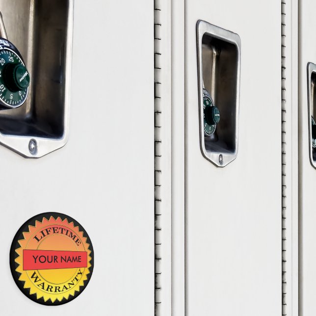 Imã Símbolo de garantia vitalícia Seu nome Round Magne (In Situ (Locker))