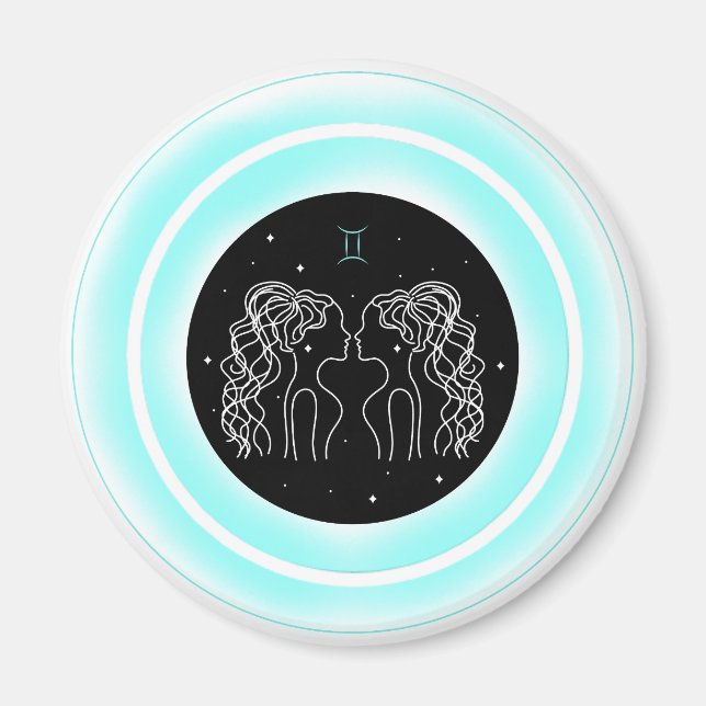 Imã Símbolo de Gêmeos – Emblema Mínimo de Astrologia (Frente)