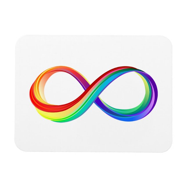Ímã Símbolo de Infinidade Arco-Íris em Camadas (Horizontal)