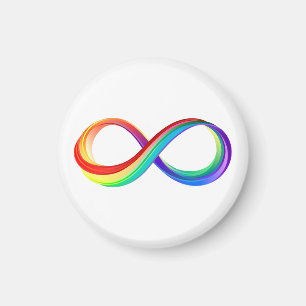 Imã Símbolo de Infinidade Arco-Íris em Camadas
