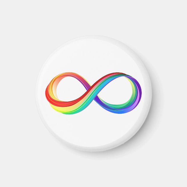 Imã Símbolo de Infinidade Arco-Íris em Camadas (Frente)