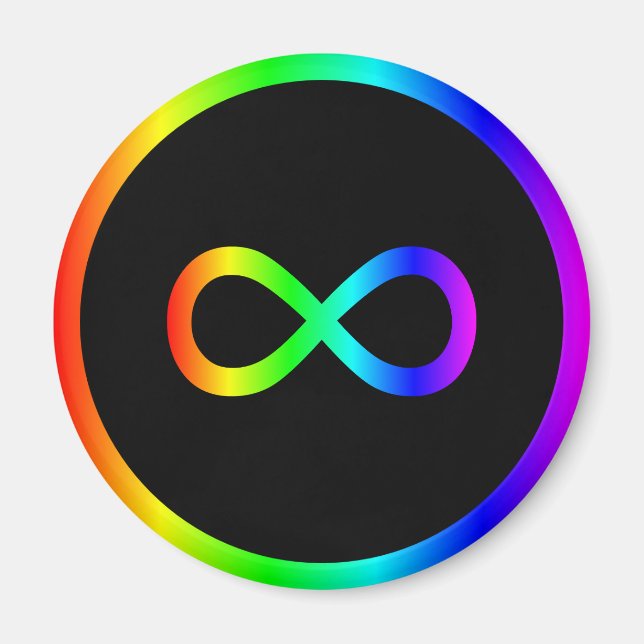 Imã Símbolo de Infinito Arco-íris (Frente)