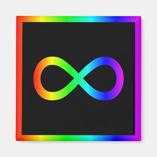 Imã Símbolo de Infinito Arco-íris (Frente)