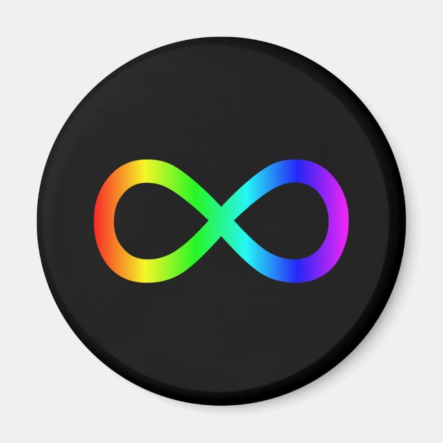 Imã Símbolo de Infinito Arco-íris (Frente)