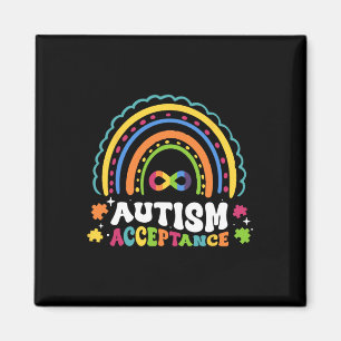 Imã Símbolo de Infinito Autismo Arco-íris Homens Mulhe