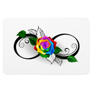 Ímã Símbolo de Infinito com Rosa Arco-íris