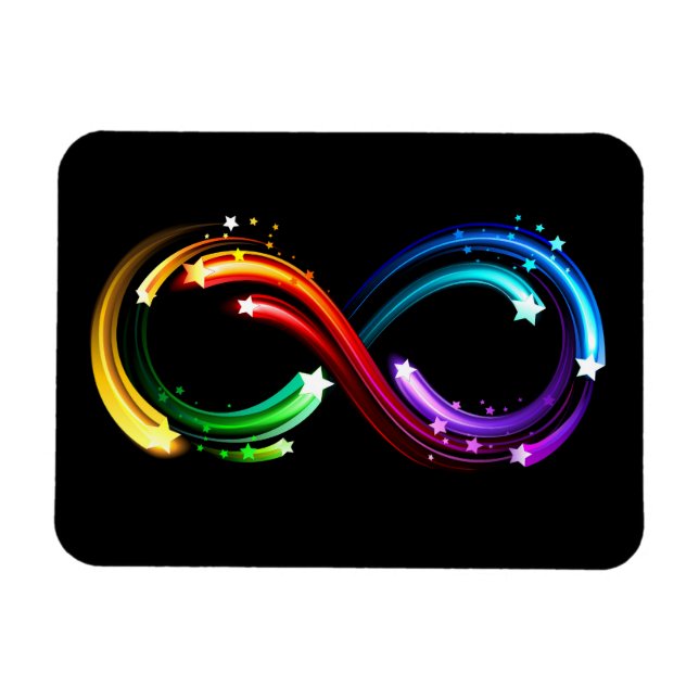 Ímã Símbolo de infinito de cometas arco-íris (Horizontal)