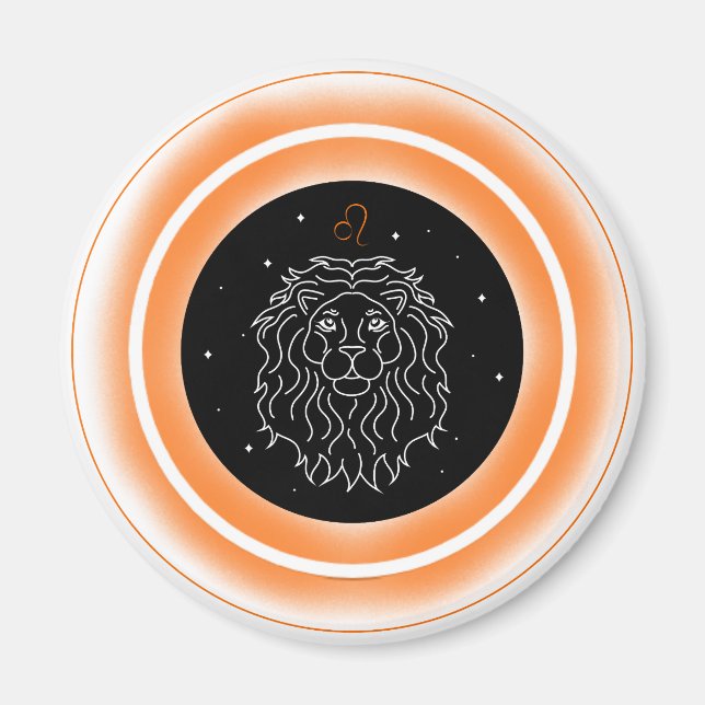 Imã Símbolo de Leão – Emblema Mínimo de Astrologia (Frente)