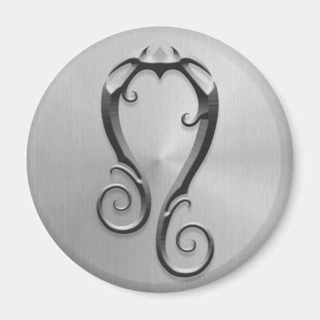 Imã Símbolo de Leo de Aço Inoxidável (Frente)